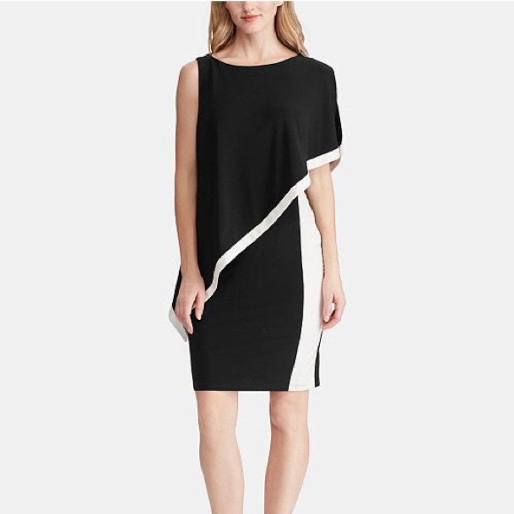 Ralph Lauren Asymmetrical Cape Dress